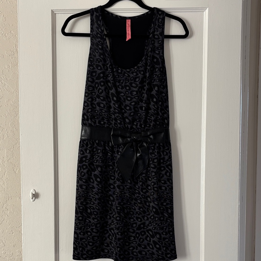 Eight Sixty Black Leopard Print Mini Dress‎